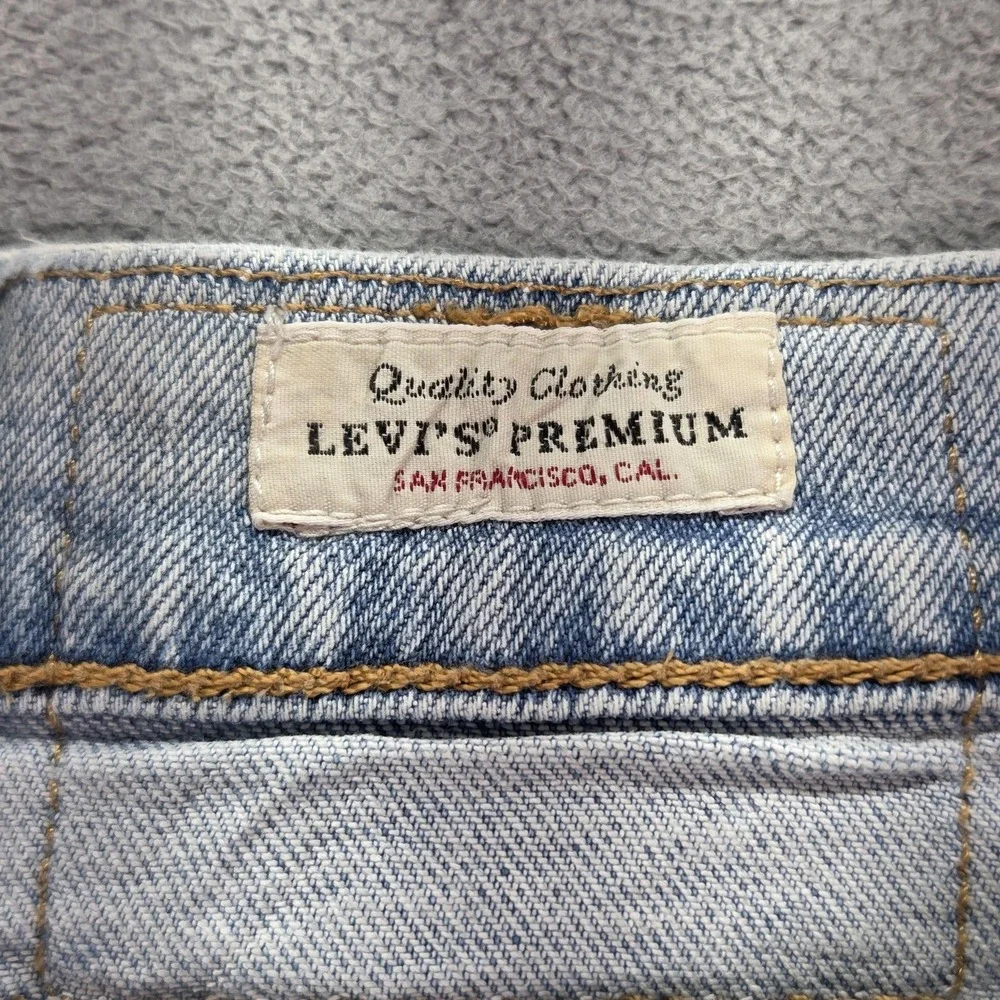 Levis Jeans Mens Selvedge Blue Light Wash Slim Thrashed Fits‎ 34x27